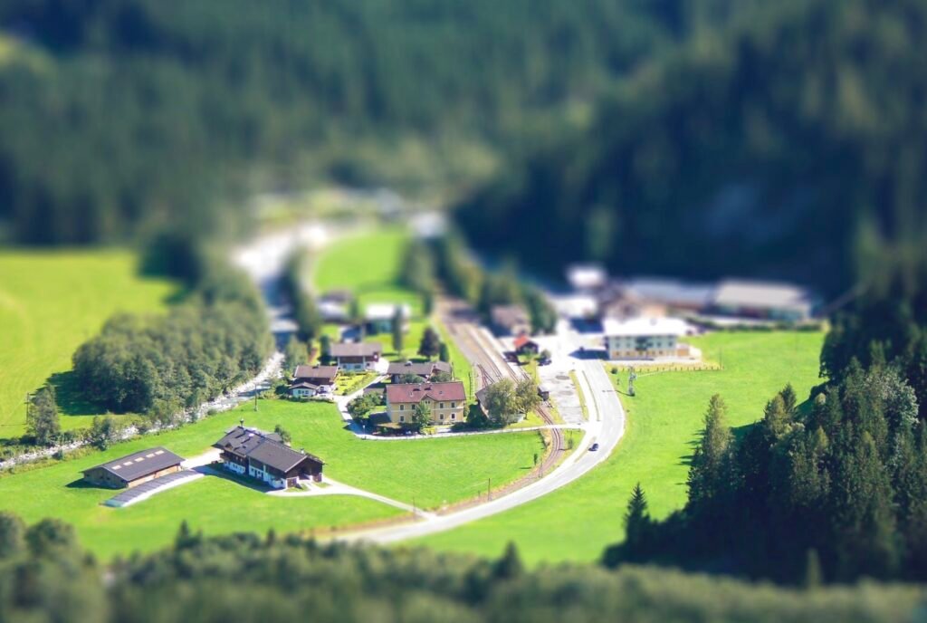houses surrounded by trees