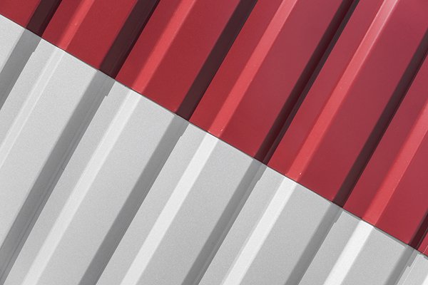 white and red metal roofing sheet