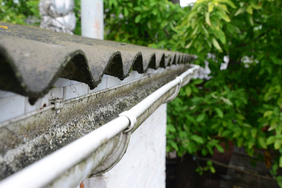 Plastic roof guttering,